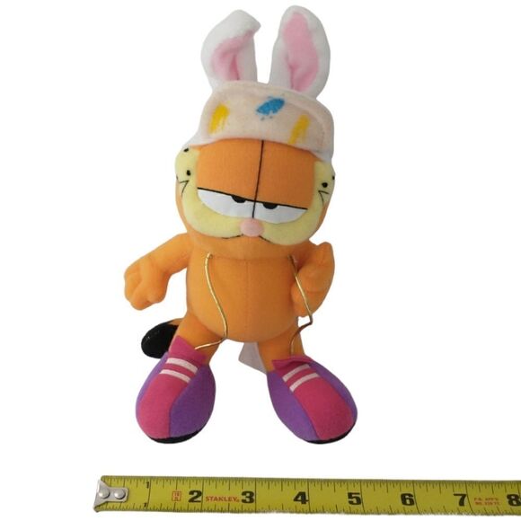 Garfield Cat Easter Bunny Plush Rabbit Stuffed Animal Ears Baseball Hat Plushie. - Picture 4 of 16